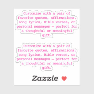 Create Your Own Pair of Custom Quote Verse HotPink