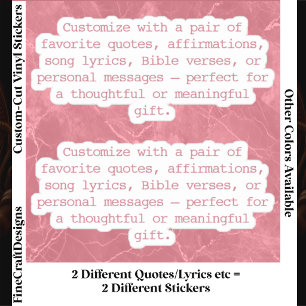 Create Your Own Pair of Custom Quote Verse Pink XS