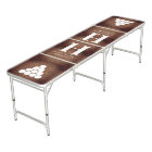 Create Your Own Party Rustic Dark Wood  Beer Pong 