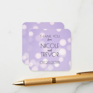 Create Your Own - Pastel Purple Bokeh Thank You Enclosure Card