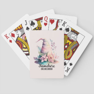 Create Your Own Pastel Rainbow Witch Hat Roses Playing Cards