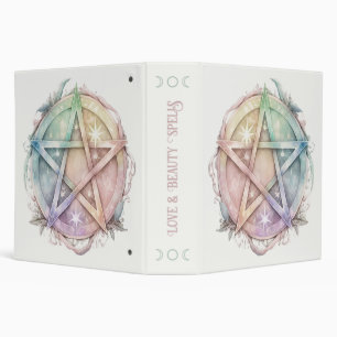 Create Your Own Pastel Starry Rainbow Pentacle Binder