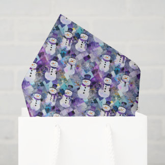 Create Your Own Patchwork Snowman Purple Tissue Paper