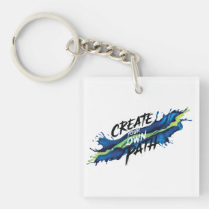Create Your Own Path Vibrant Inspirational Design Keychain