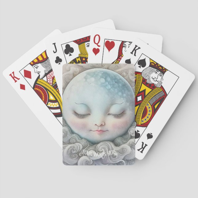 Create Your Own Peaceful Sleeping Moon Playing Cards (Back)