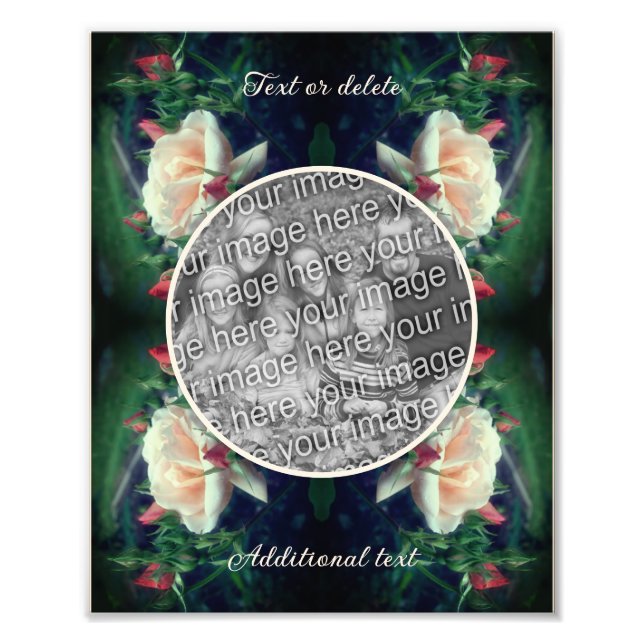 Create Your Own Peach Rose And Buds 8x10 Photo Print (Front)