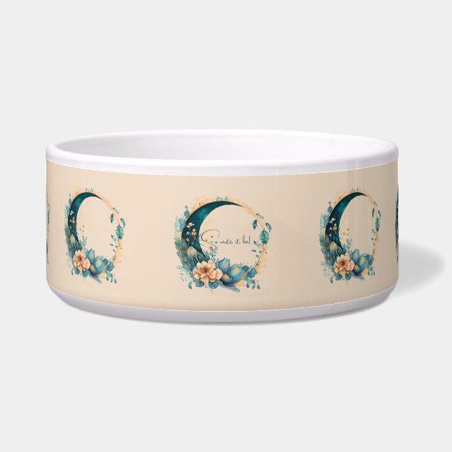 Create Your Own Peach & Teal Floral Moon (Front)
