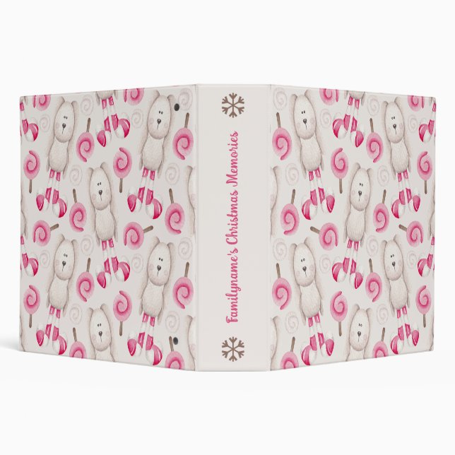 Create Your Own Peppermint Bunny Rabbits Christmas Binder (Background)