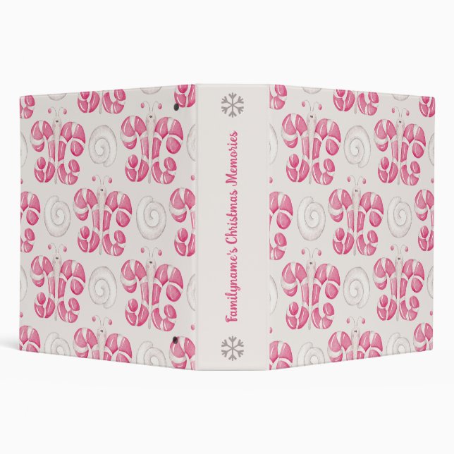 Create Your Own Peppermint Butterflies Christmas Binder (Background)