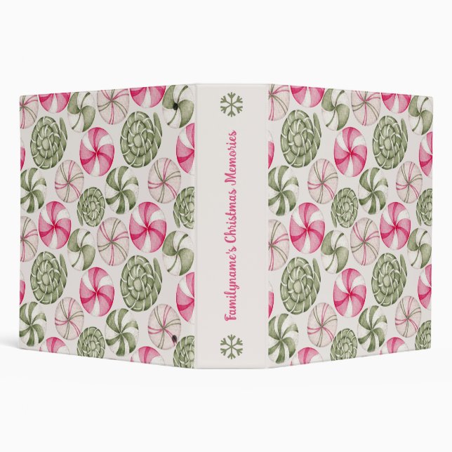 Create Your Own Peppermint Candies Christmas Binder (Background)