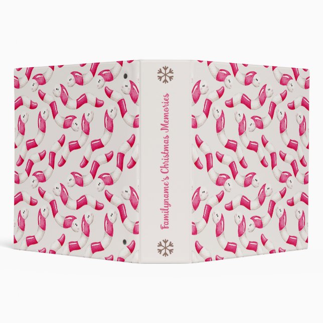 Create Your Own Peppermint Candy Worms Christmas Binder (Background)