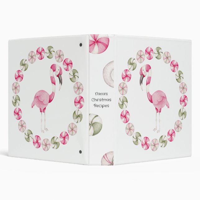 Create Your Own Peppermint Flamingo Christmas Binder (Background)