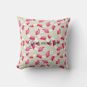 Create Your Own Peppermint Worms Christmas Throw Pillow