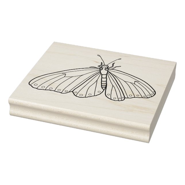 Create Your Own Perched Hand Drawn Butterfly Rubber Stamp (Stamp)