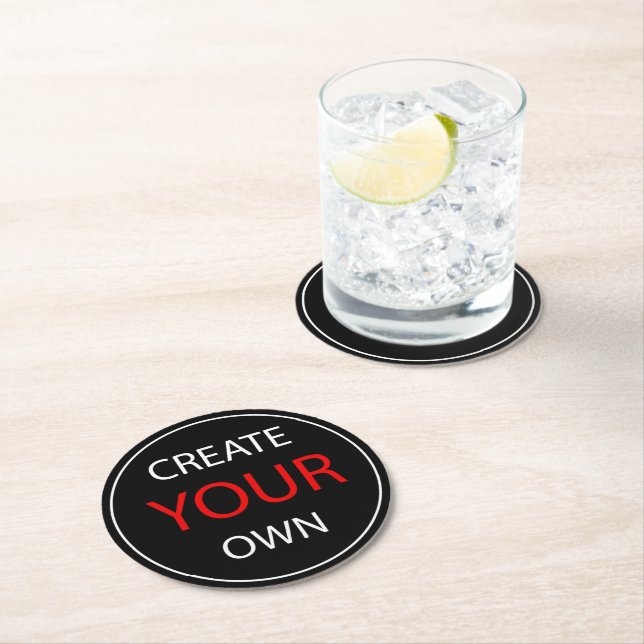 Create Your Own - personalised, branded / Custom Round Paper Coaster (Insitu)