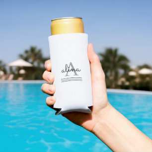 Create Your Own Personalize Monogram Seltzer Can Cooler