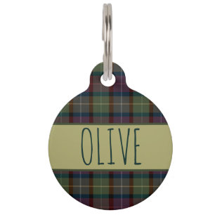 CREATE YOUR OWN PERSONALIZE PLAID DOG CAT PET TAG
