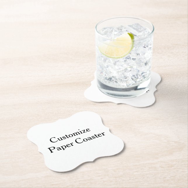  create your own personalize simple Bracket Paper Coaster (Insitu)