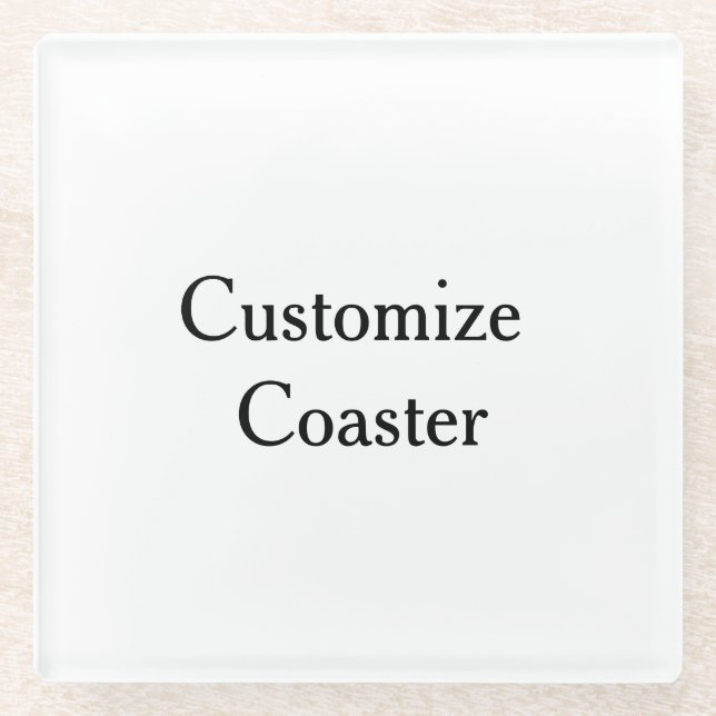  create your own personalize simple   glass coaster (Front)