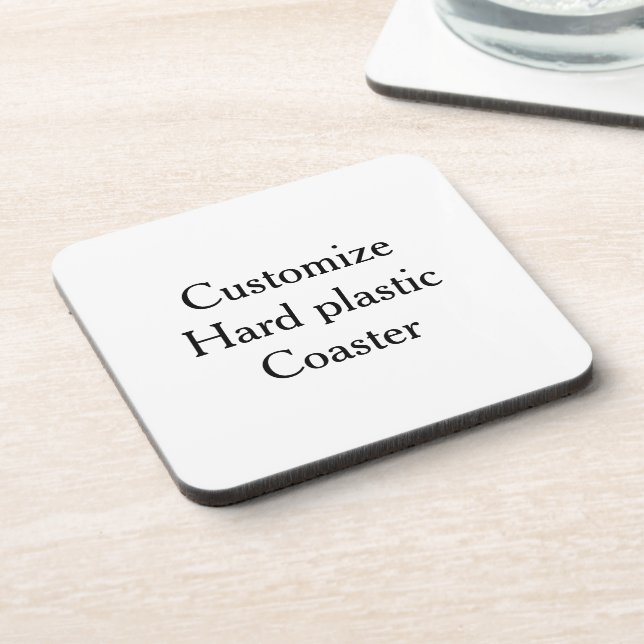  create your own personalize simple Hard plastic  Coaster (Left Side)