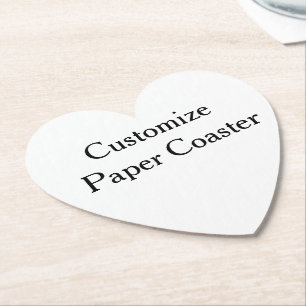 create your own personalize simple Heart Paper Coaster