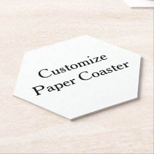 create your own personalize simple Hexagon Paper Coaster