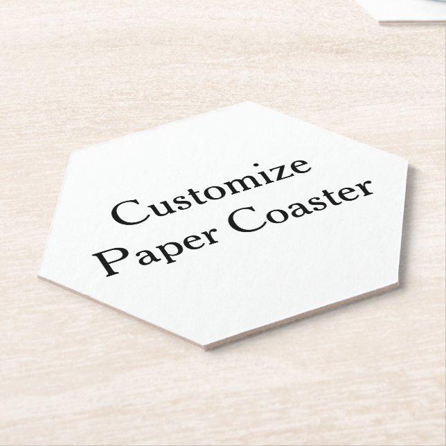  create your own personalize simple Hexagon Paper Coaster (Angled)
