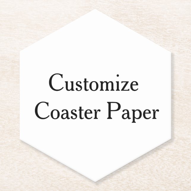  create your own personalize simple   Hexagon Paper Coaster (Front)