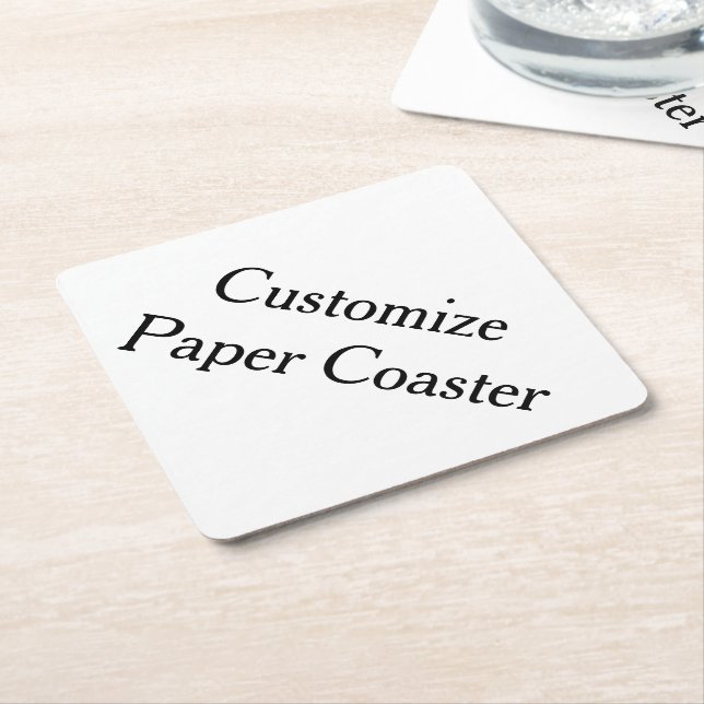  create your own personalize simple paper coaster (Angled)