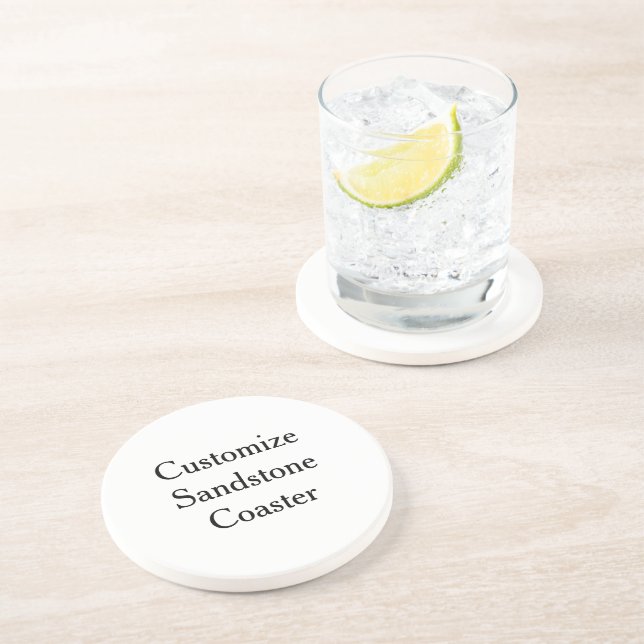 create your own personalize simple Sandstone Coaster (Side)