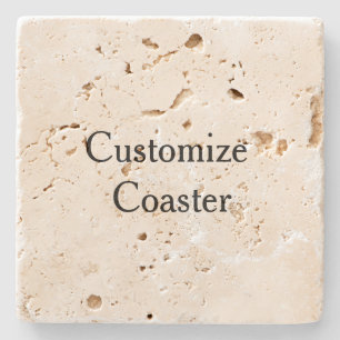 create your own personalize simple Travertine Stone Coaster
