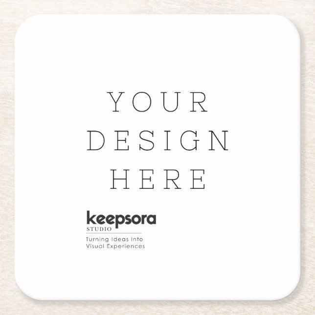 Create Your Own Personalize Square Paper Coaster (Front)