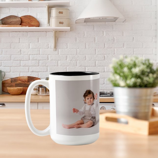 Create Your Own Personalized 2 Photos Two-Tone Coffee Mug (Creator Uploaded)