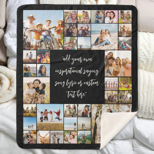 Create Your Own Personalized 36 Photo Collage Sherpa Blanket