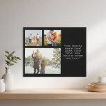 Create Your Own Personalized 3 Photo and Quote Faux Canvas Print<br><div class="desc">Create your own custom quote canvas wall art. Features three of your photos and personalized text in minimalist typewriter typography.</div>