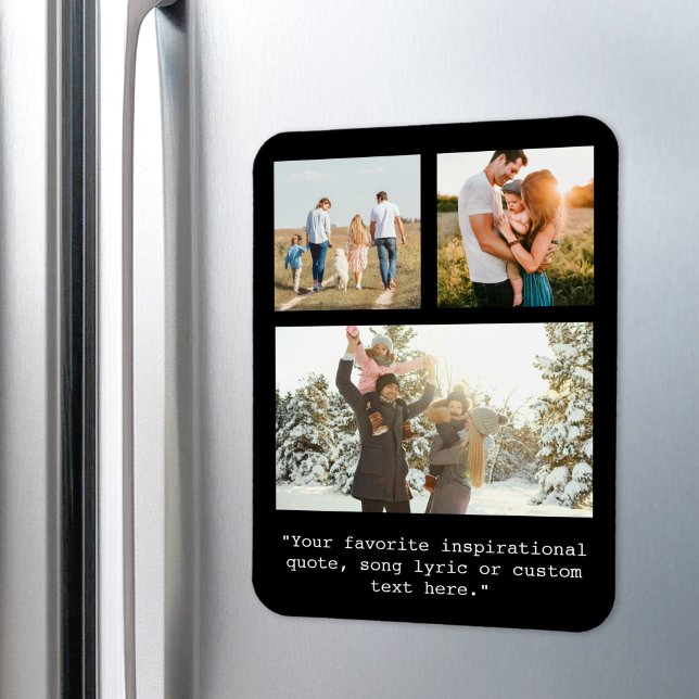 Create Your Own Personalized 3 Photo and Quote Magnet (Creator Uploaded)