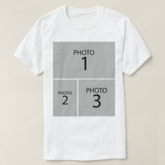 Create your own Personalized 3 PHOTO COLLAGE T-Shirt
