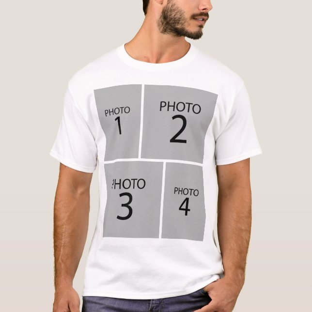 Create your own Personalized 4 PHOTO COLLAGE T-Shirt (Front)