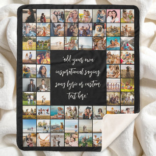 Create Your Own Personalized 64 Photo Collage Sherpa Blanket