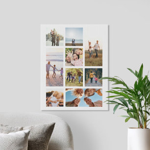 Create Your Own Personalized 9 Photo Collage Faux Canvas Print