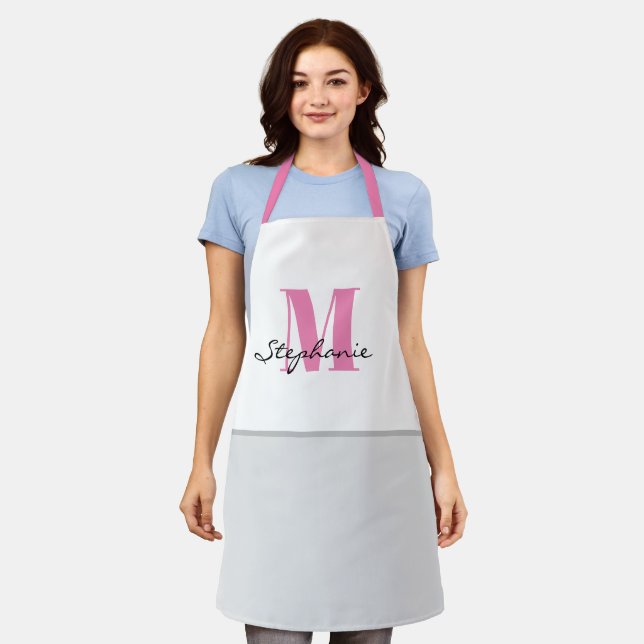 Create Your Own Personalized Aprons, Name Monogram Apron (Worn)