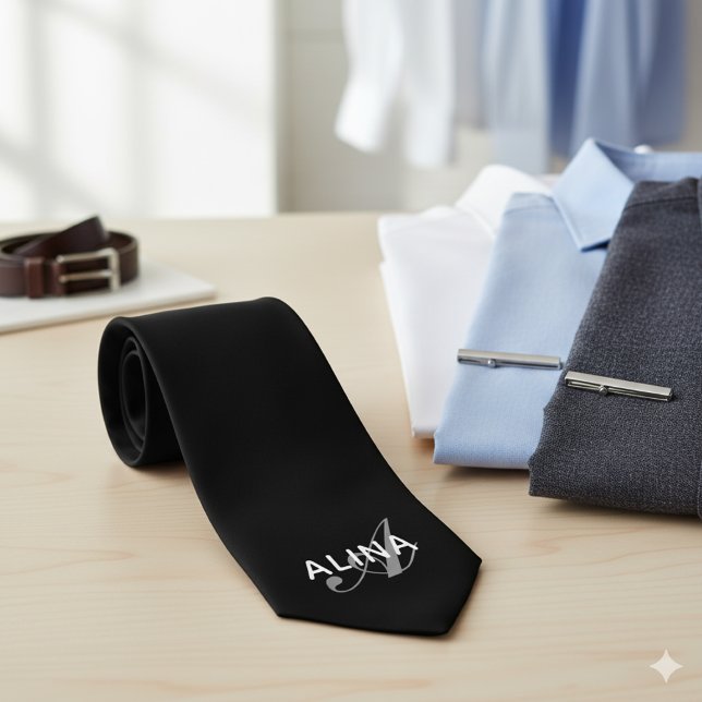 Create Your Own Personalized Back Name Monogram  Tie (Creator Uploaded)