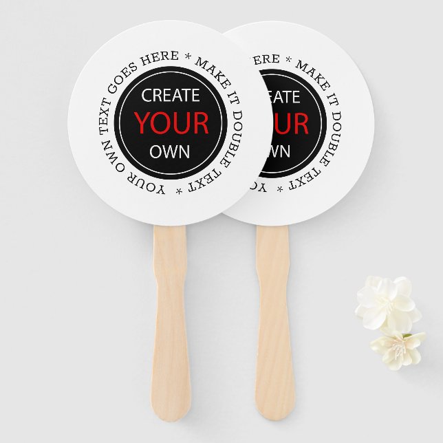 Create Your Own - Personalized, branded / Custom Hand Fan (Front and Back)