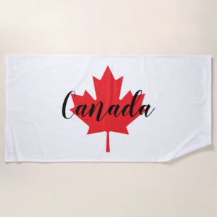 Create Your Own Personalized Canada Red Maple Leaf Beach Towel