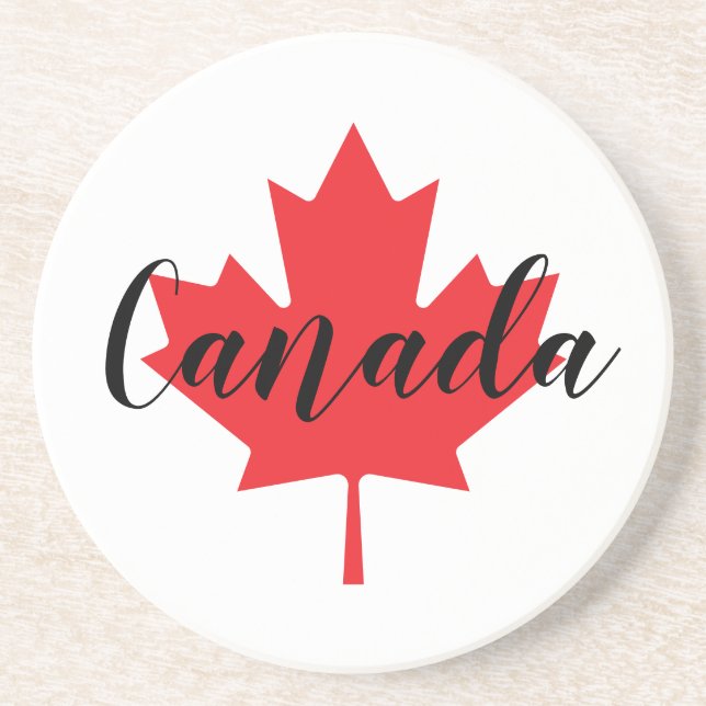Create Your Own Personalized Canada Red Maple Leaf Coaster (Front)
