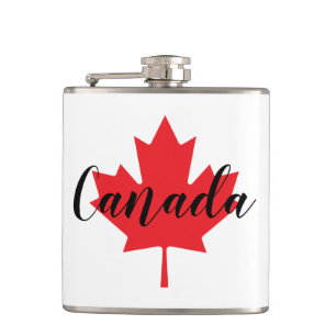 Create Your Own Personalized Canada Red Maple Leaf Hip Flask
