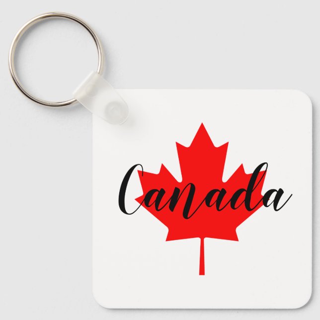 Create Your Own Personalized Canada Red Maple Leaf Keychain (Front)
