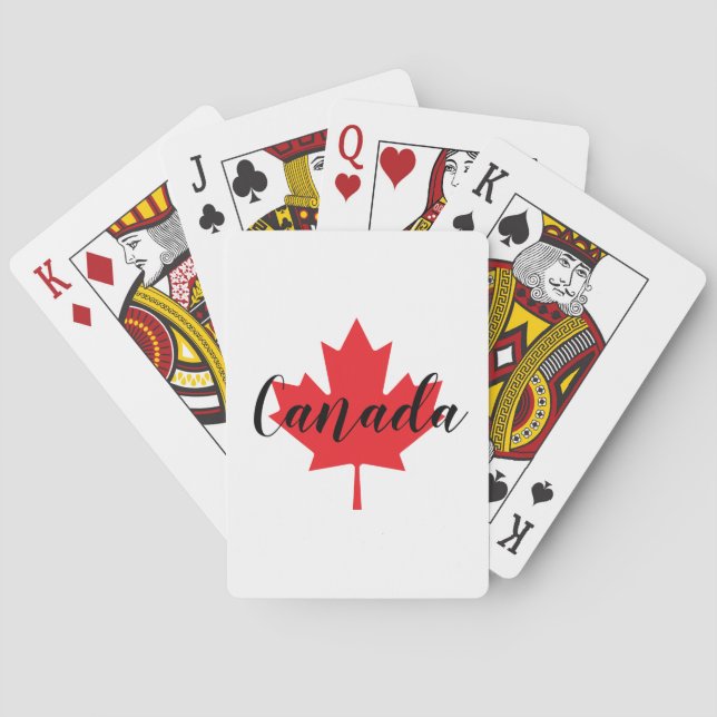 Create Your Own Personalized Canada Red Maple Leaf Playing Cards (Back)