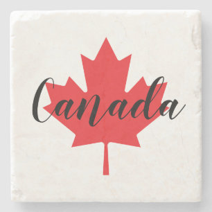 Create Your Own Personalized Canada Red Maple Leaf Stone Coaster