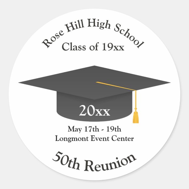 Create Your Own Personalized Class Reunion Sticker (Devant)
